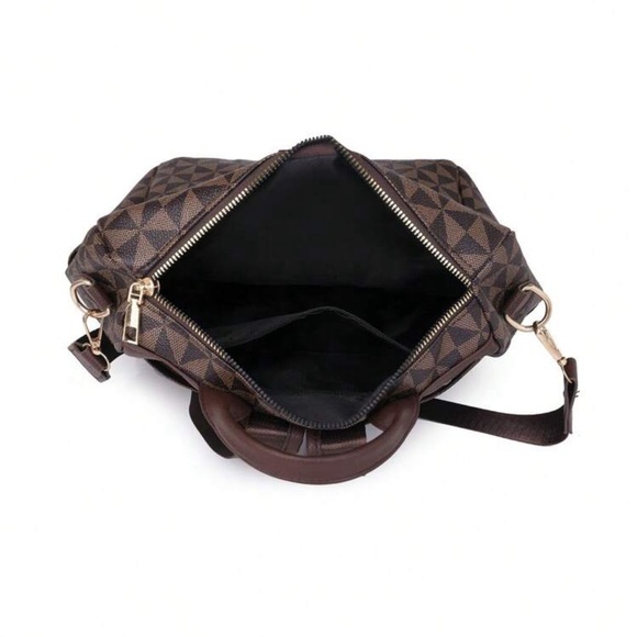 Large Capacity Backpack/Shoulder Bag Diamond Grid Design Bag - Picture 7 of 8